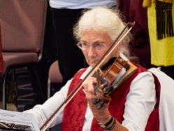 Lady playing a violin