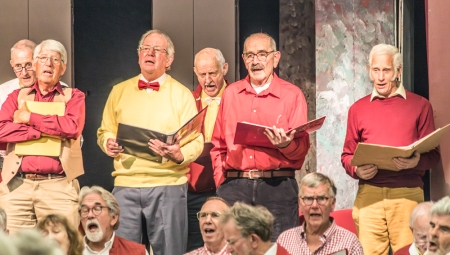 Group of men, singing